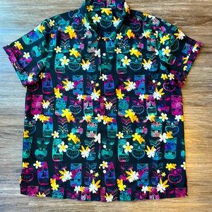 Multicolor Tiki Button Up Shirt for Adults
